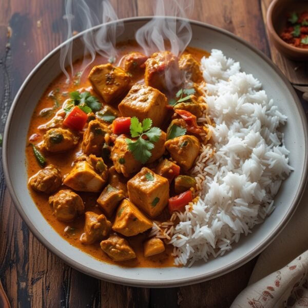 Chicken Rogan Josh and rice