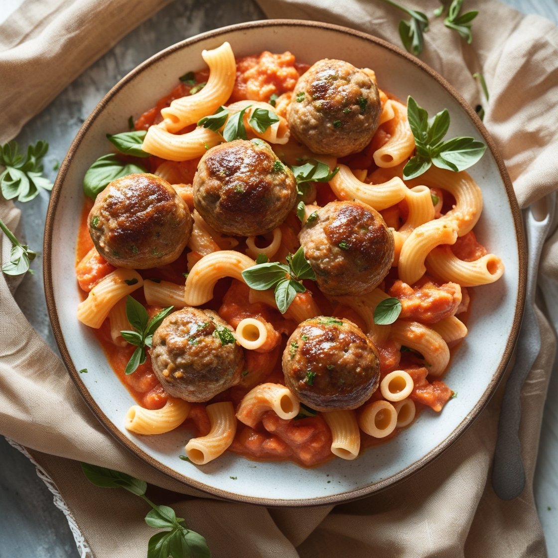 Sicilian Meatballs and Macaroni Pasta